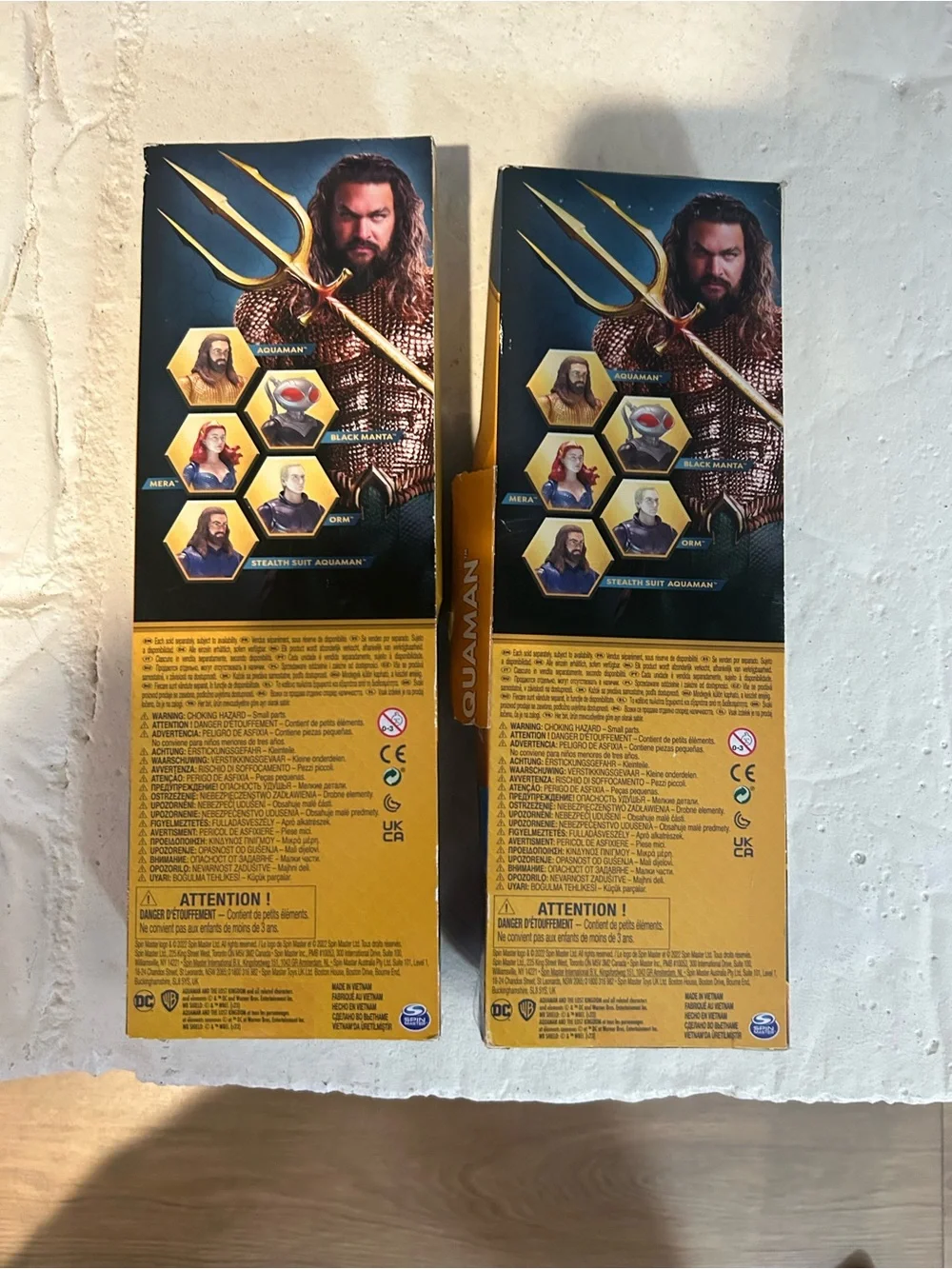 DC Aquaman and Black Manta Figures - Gold, Black, Green, Red